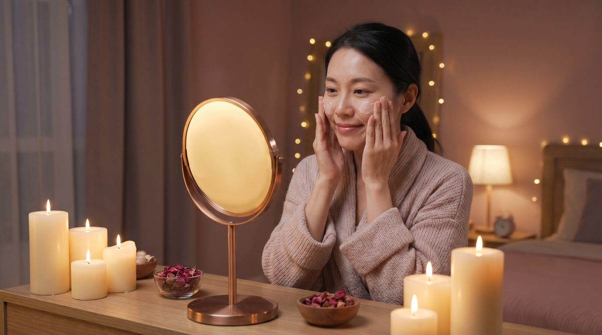 香蕉视频夜间护肤视频演示，女性自我照顾生活视频，温暖疗愈氛围，9u48zo2.cn
